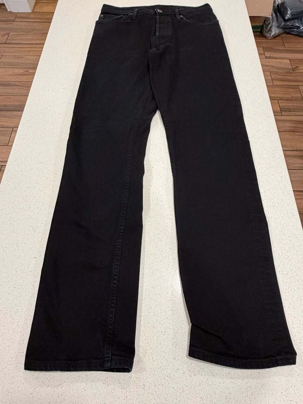 Burberry Brit Mens Black Jeans 30x32 Straight Leg Button Fly Designer Denim